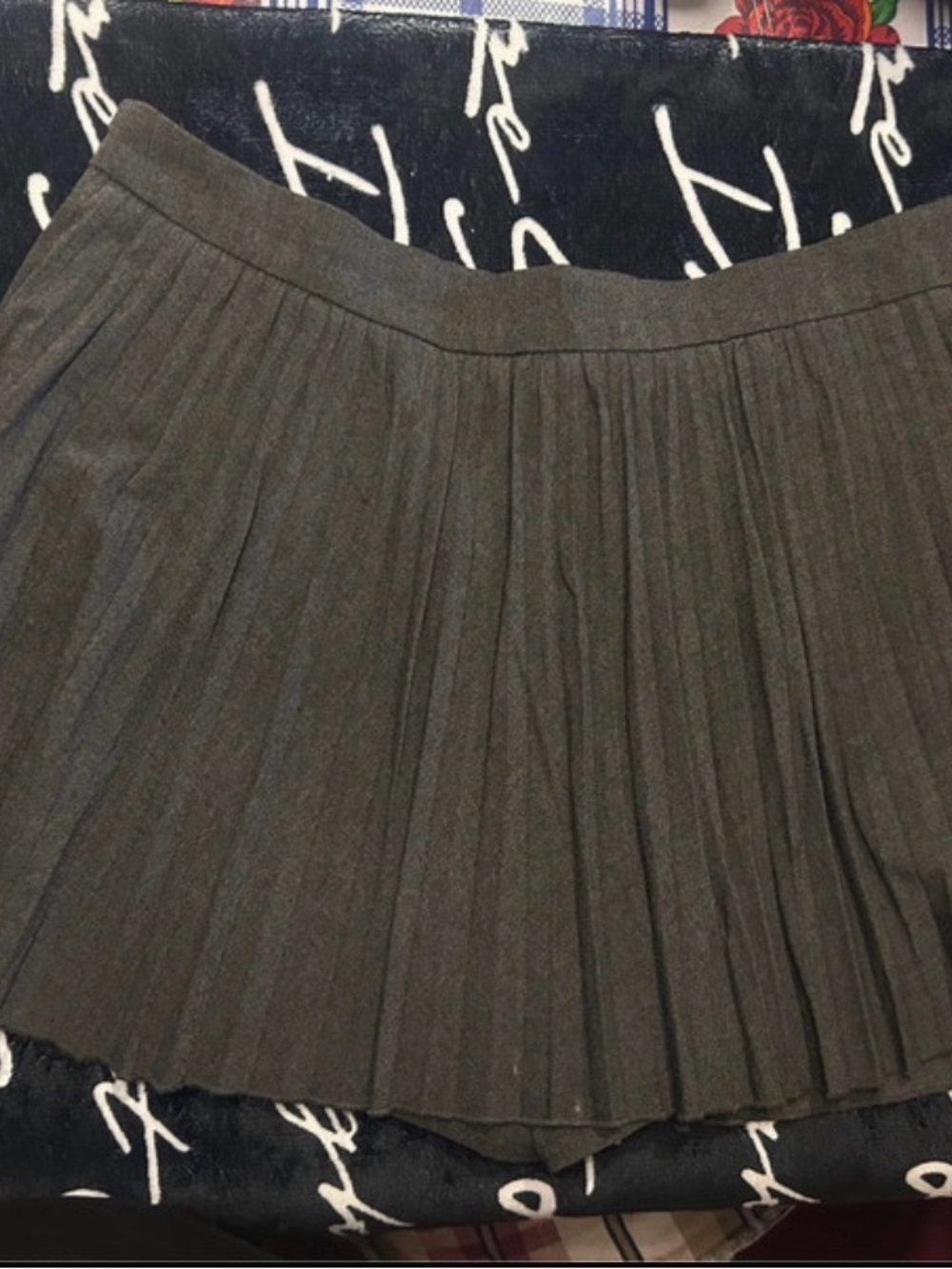 Zara Dark Gray Pleated Skirt - Mini Circle Skater